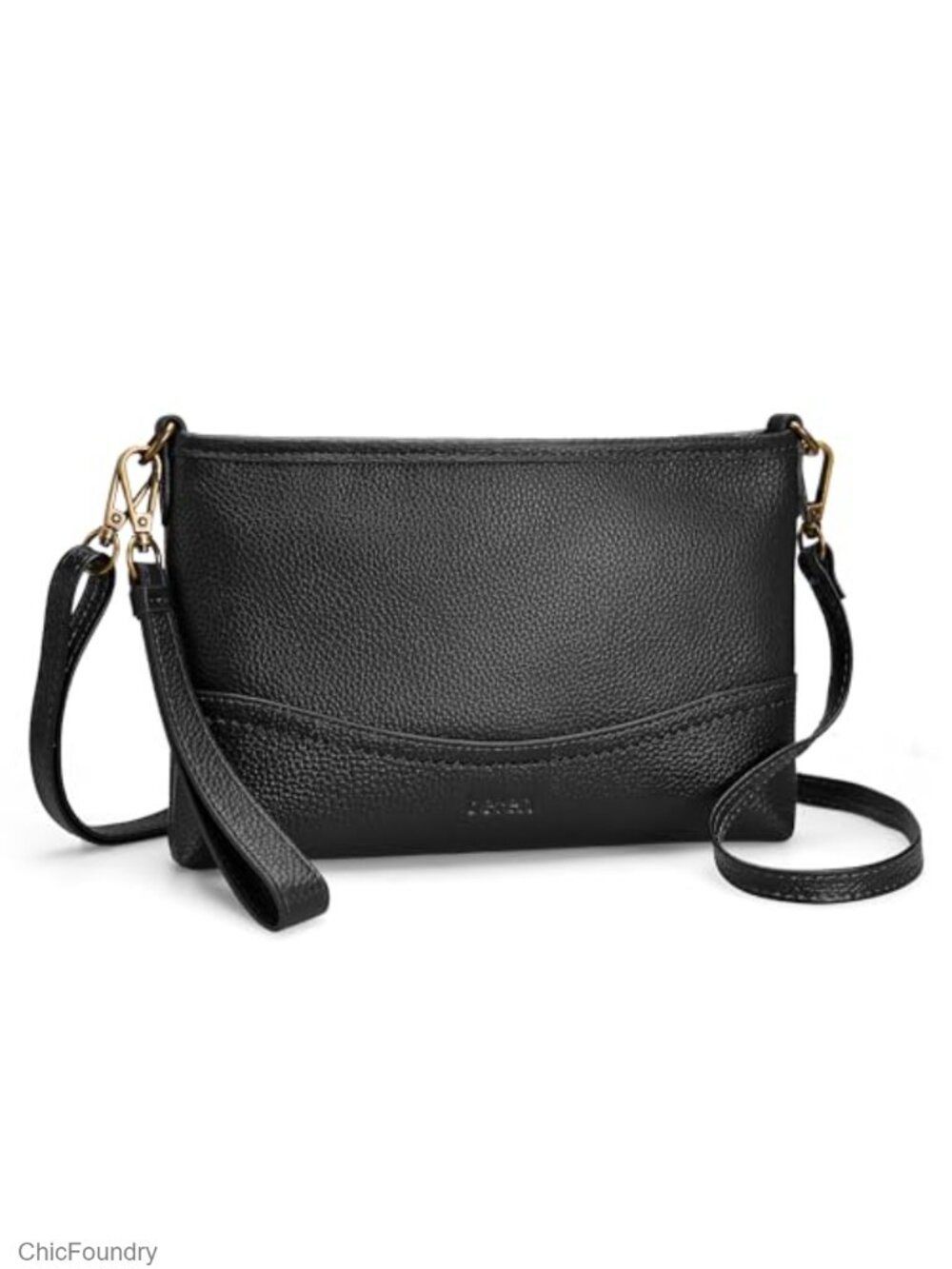 Genuine Leather RFID Wristlet Wallet Crossbody Clutch Purse with Card Slots